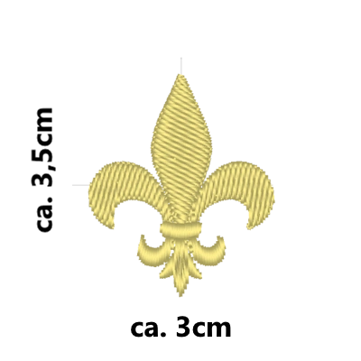 Stickmotiv Fleur-de-lis mit Wunschtext individuell personalisierte Bestickung