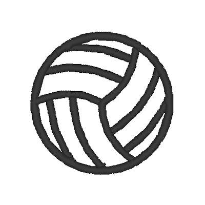 Stickmotiv Volleyball mit Wunschtext individuell personalisierte Bestickung