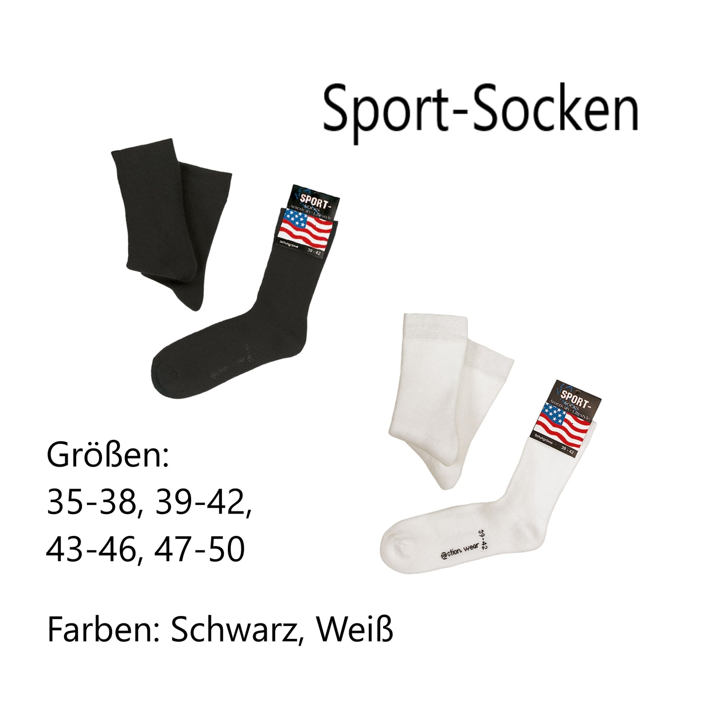 Sport-Socken mit Lightning-Blitz und Wunschtext