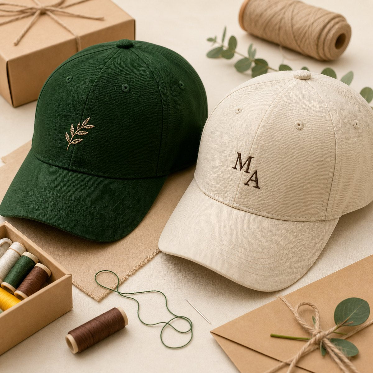 Caps besticken