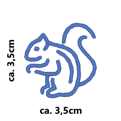 Stickmotiv Eichhörnchen mit Wunschtext individuell personalisierte Bestickung