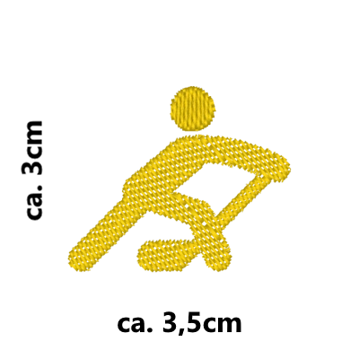 Stickmotiv Eishockey-Spieler mit Wunschtext individuell personalisierte Bestickung