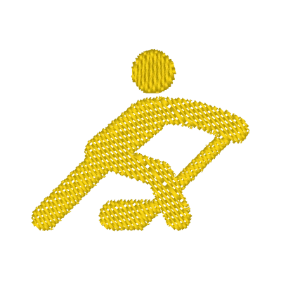 Stickmotiv Eishockey-Spieler mit Wunschtext individuell personalisierte Bestickung