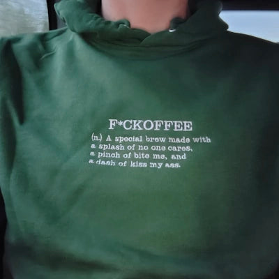 "F*CKOFFEE" bestickter Unisex Hoodie Bio-Baumwolle 300g/m²