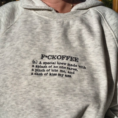 "F*CKOFFEE" bestickter Unisex Hoodie Bio-Baumwolle 300g/m²