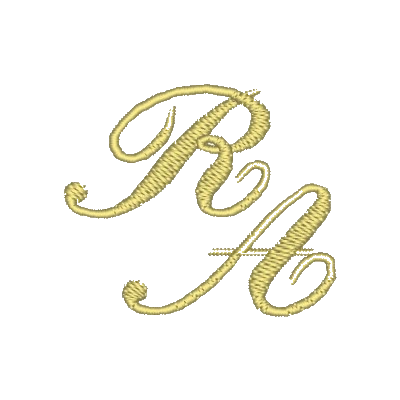 Stickmotiv Monogramm / Initialen individuell personalisierte Bestickung