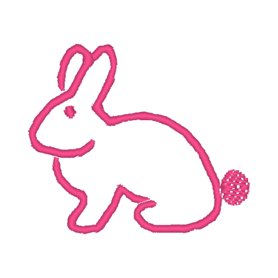 Stickmotiv Kaninchen mit Wunschtext individuell personalisierte Bestickung