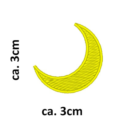 Stickmotiv Mond mit Wunschtext individuell personalisierte Bestickung