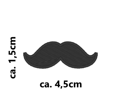 Stickmotiv Mustache mit Wunschtext individuell personalisierte Bestickung