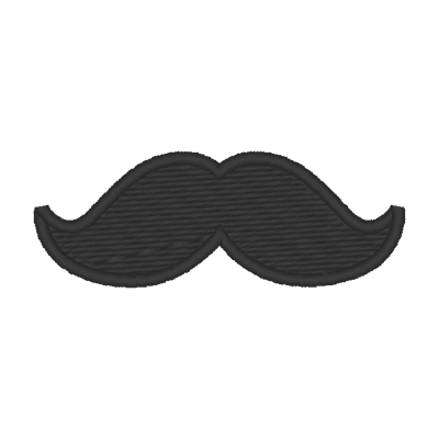 Stickmotiv Mustache mit Wunschtext individuell personalisierte Bestickung