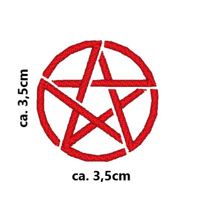 Stickmotiv Pentagramm mit Wunschtext individuell personalisierte Bestickung