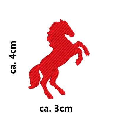 Stickmotiv springender Hengst/Pferd mit Wunschtext individuell personalisierte Bestickung