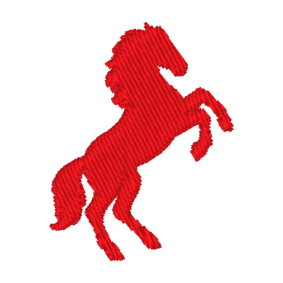 Stickmotiv springender Hengst/Pferd mit Wunschtext individuell personalisierte Bestickung