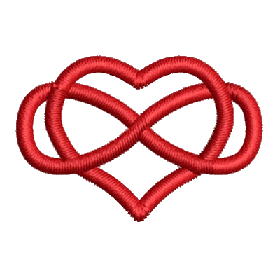 Stickmotiv Polyamorie mit Wunschtext individuell personalisierte Bestickung