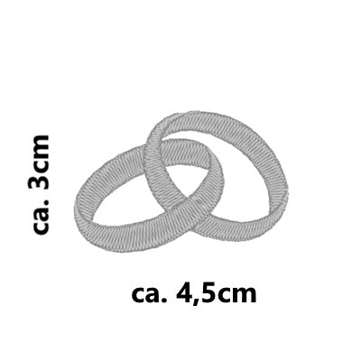 Stickmotiv Eheringe/Hochzeit mit Wunschtext individuell personalisierte Bestickung