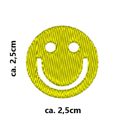 Stickmotiv Smiley mit Wunschtext individuell personalisierte Bestickung