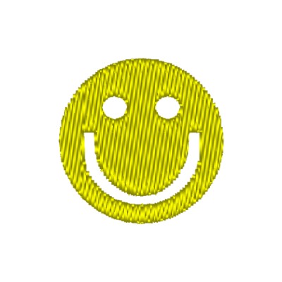Stickmotiv Smiley mit Wunschtext individuell personalisierte Bestickung