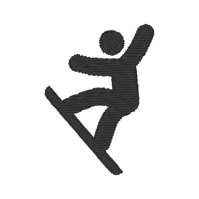 Stickmotiv Snowboarder mit Wunschtext individuell personalisierte Bestickung