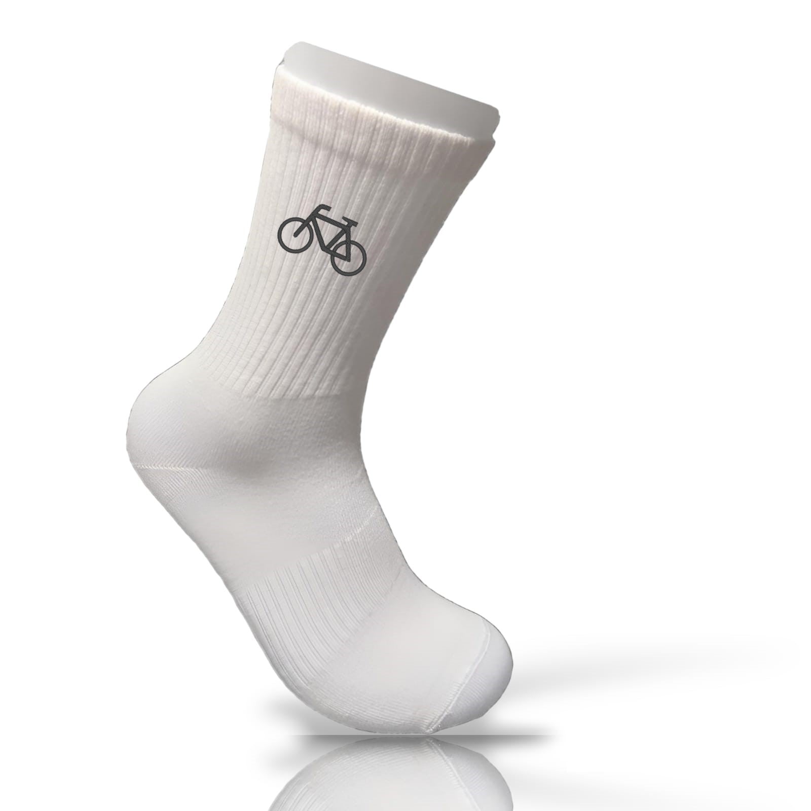 socken mountainbike motiv Stickmotiv Fahrrad mit Wunschtext individuell personalisierte Besticku – besticken.jetzt