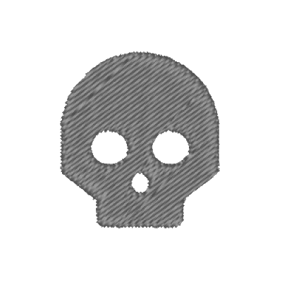 Stickmotiv Totenkopf mit Wunschtext individuell personalisierte Bestickung