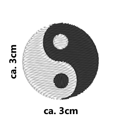 Stickmotiv Yin-Yang mit Wunschtext individuell personalisierte Bestickung