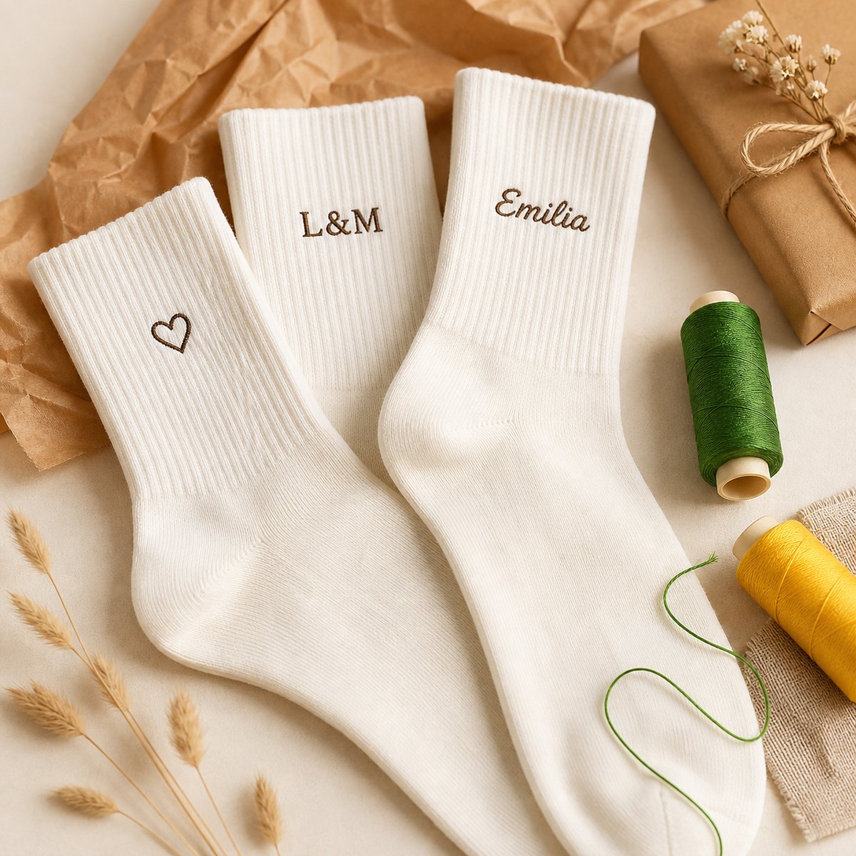 Socken besticken
